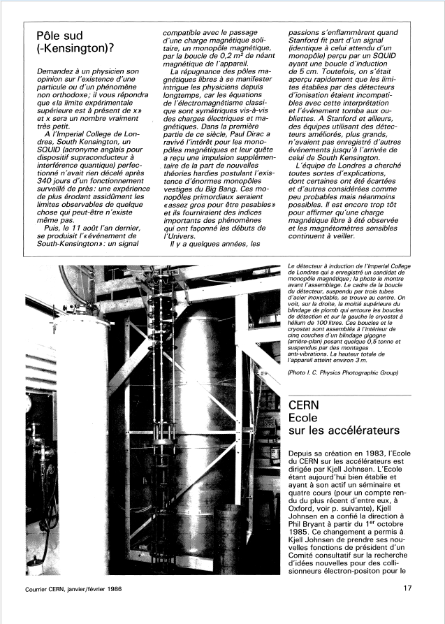 Courrier CERN Volume 26, N° 1, Janvier-Février 1986 - https://repository.cern/records/mxp30-vkx22